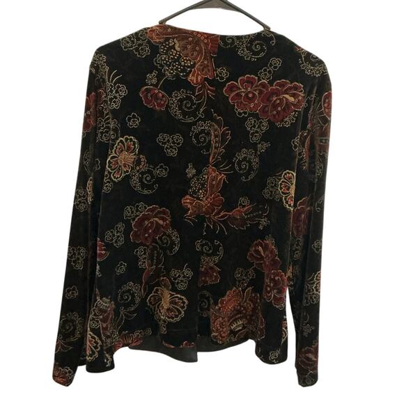 Vintage Coldwater Creek Womens Velvet Jacket Size L Black Fairy Grunge Whimsy - Picture 5 of 8